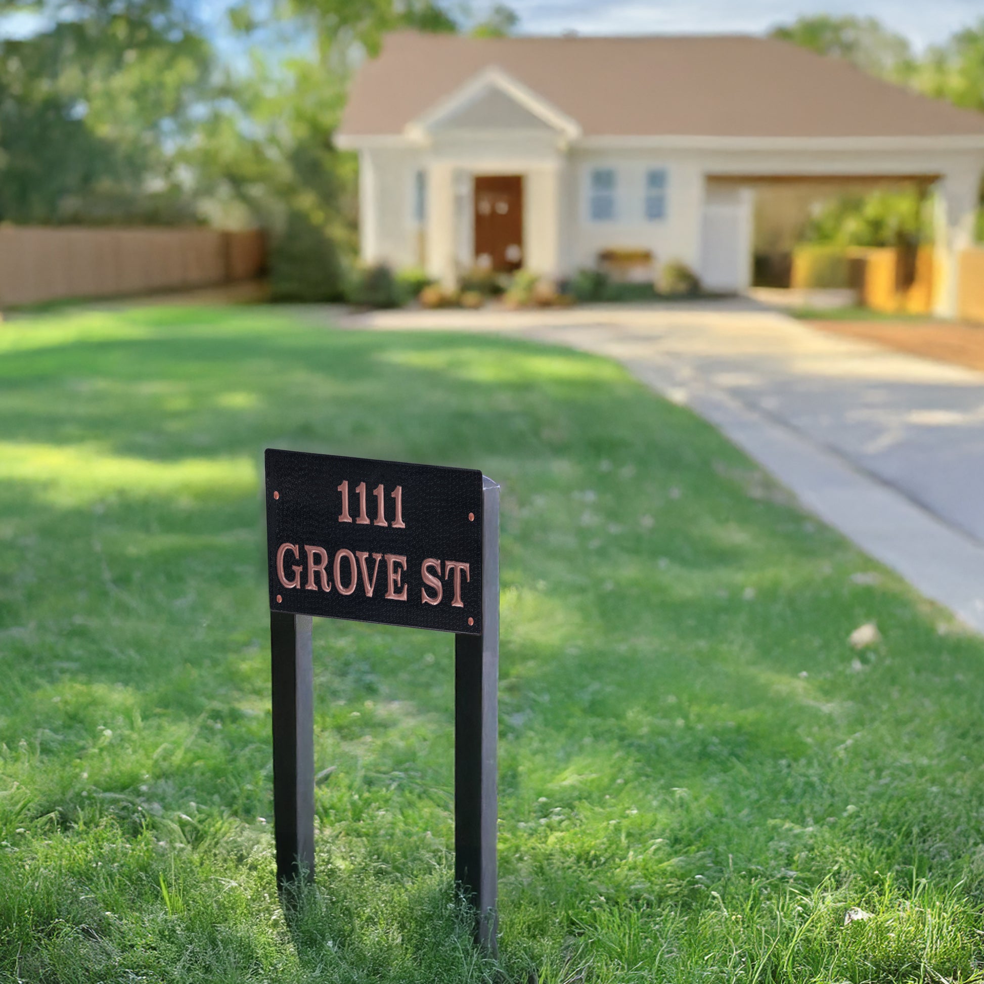 Driveway Address Sign with Double Stake - Natuross