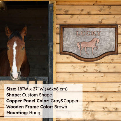 Copper Horse Name Plate for Stables - Natuross