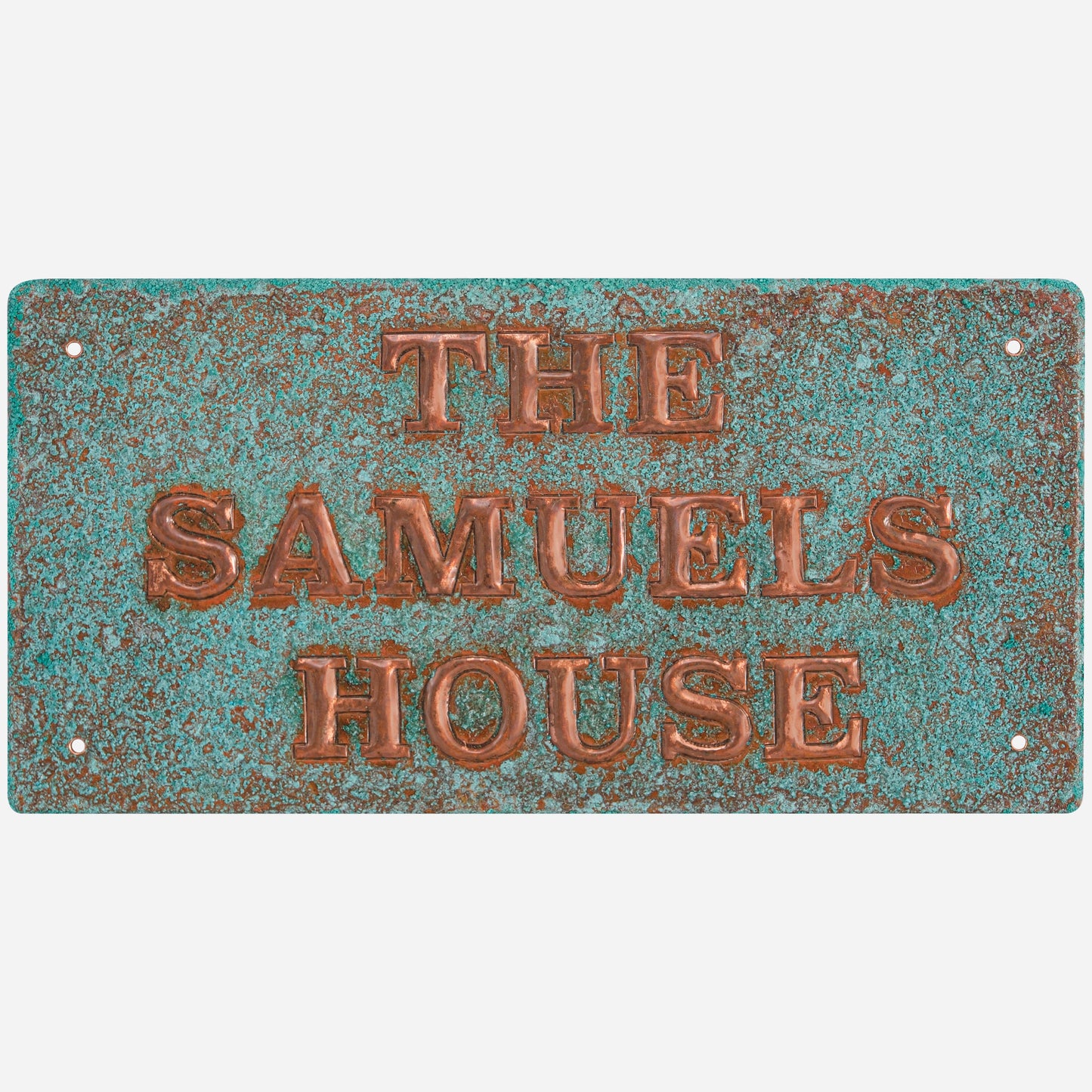 Green Patinated Copper Address Plaque