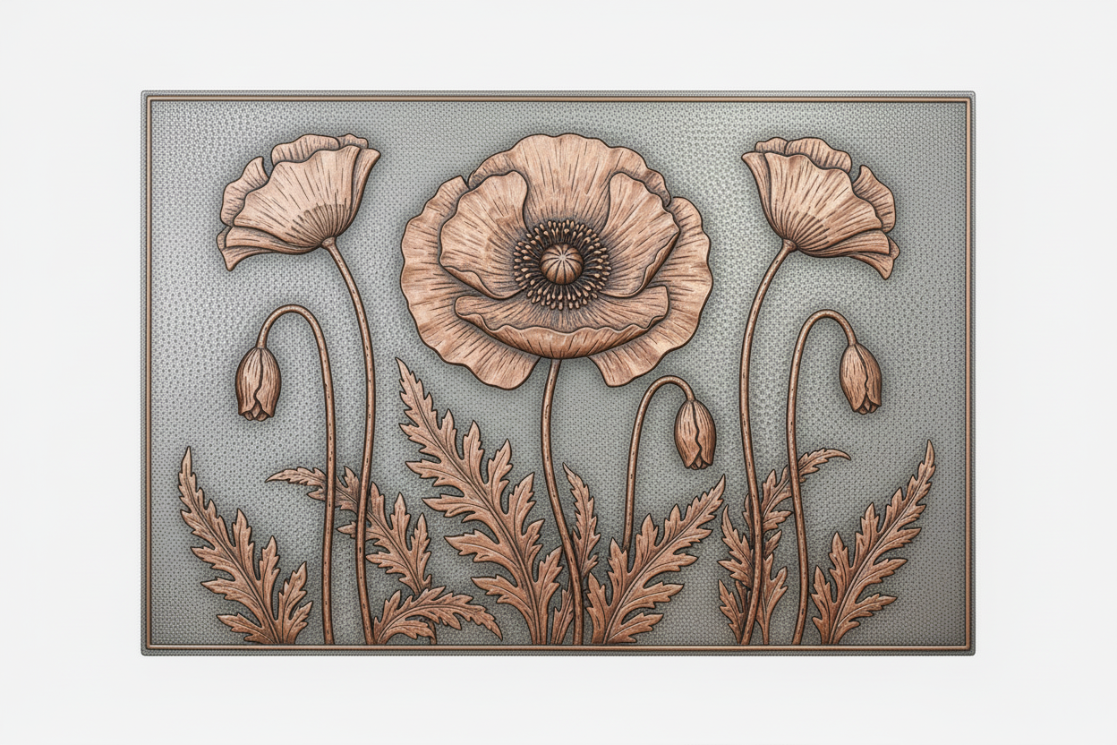 Natuross Poppy Flower Panel - Corrected
