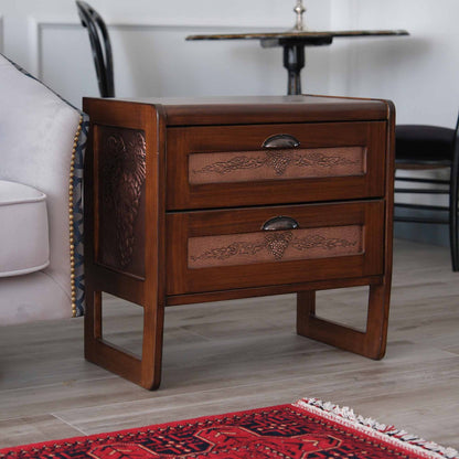 Copper Nightstand with 2-Drawer