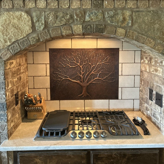 Tree Kitchen Backsplash Tile - 24"x32" Brown