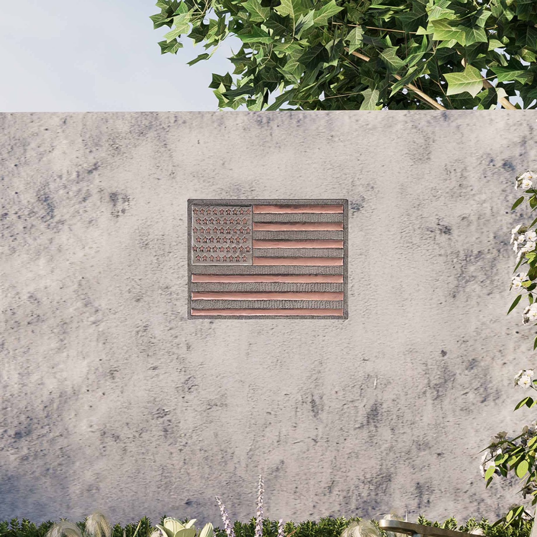 Copper American Flag Wall Art 11.8"x15.7" Gray&Copper - Natuross