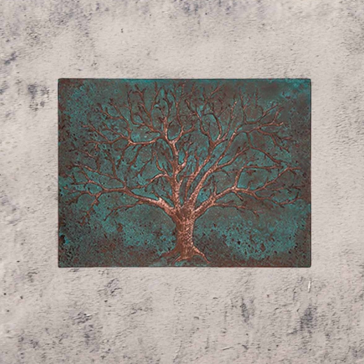 Copper Tree Handmade Art Tile 17.7"x23.6" Green - Natuross