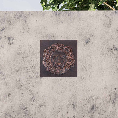 Lion Copper Wall Art 11.8"x11.8" Brown - Natuross