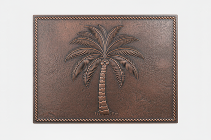 Palm Tree brown patina panel
