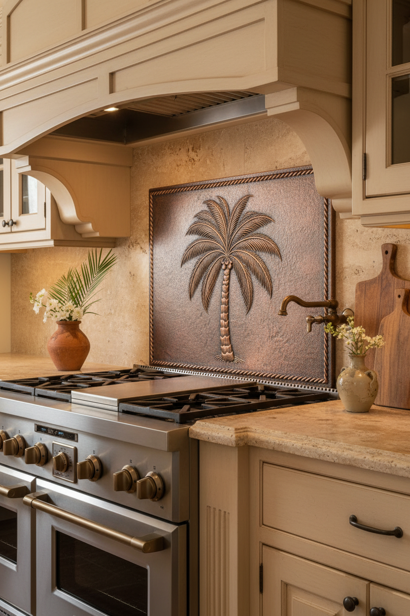 Palm Tree - Mediterranean villa kitchen