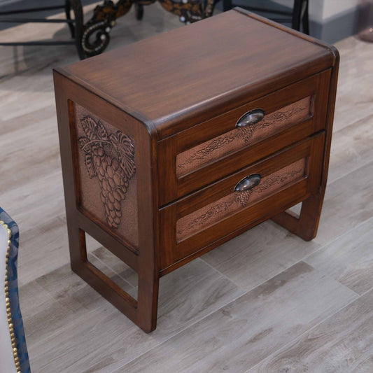 Copper Nightstand with 2-Drawer