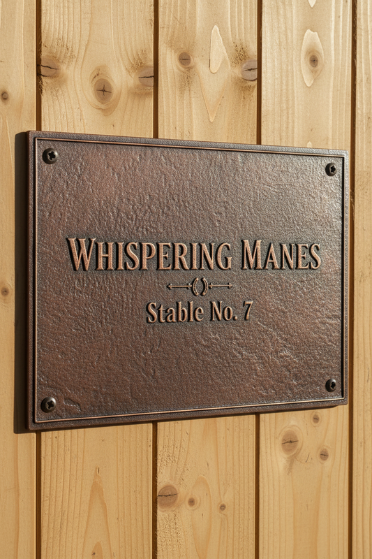Personalized Horse Stall Name Plate - close-up front view