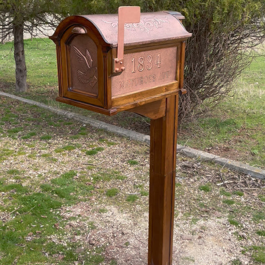 Post Mounted Copper Mailbox