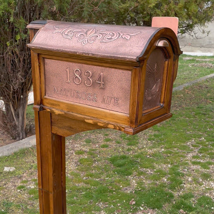 Post Mounted Copper Mailbox