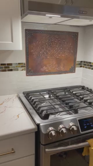 Brown Tree of Life Copper Backsplash