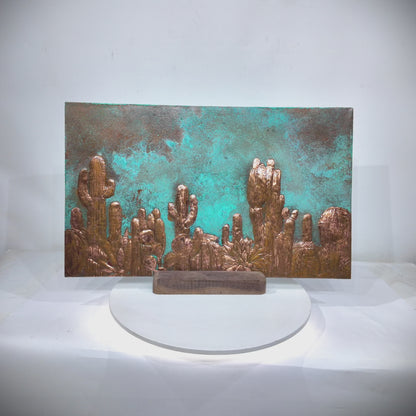 Cacti Green Copper Kitchen Backsplash