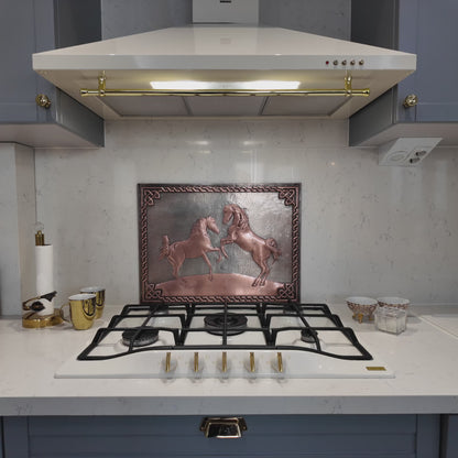 Ranch-Style Kitchen Backsplash Tile - Copper Horses - Gray & Copper