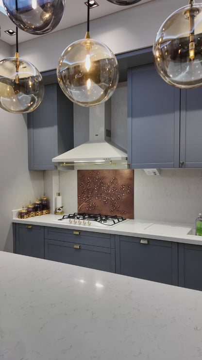 Copper Tree Branches Backsplash