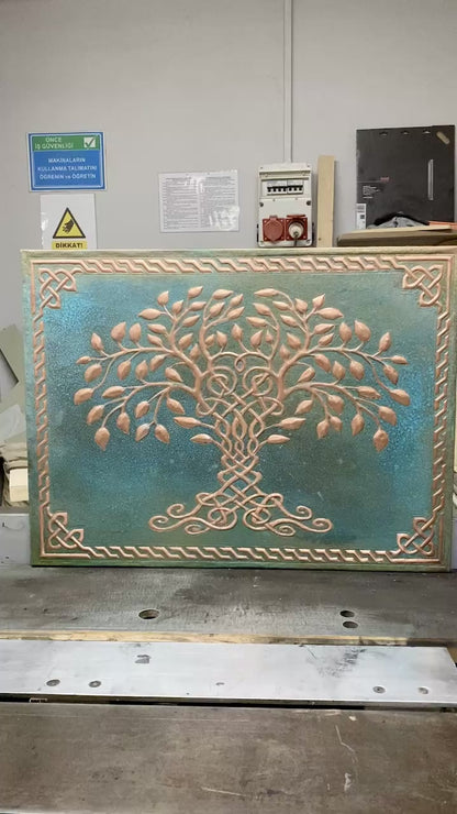 Blue Tree of Life Copper Backsplash