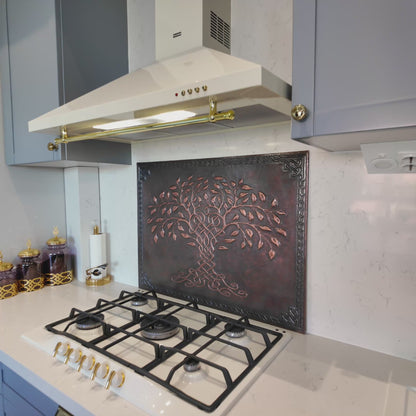 Brown Tree of Life Copper Backsplash