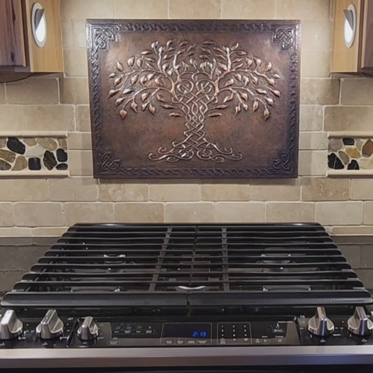 Brown Tree of Life Copper Backsplash