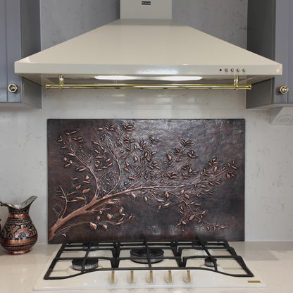 Rustic Brown Copper Tree Branches Backsplash