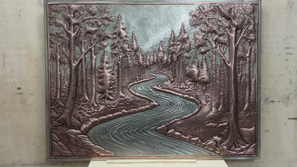 Woodland River Copper Kitchen Backsplash