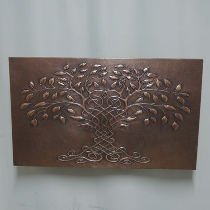 Carrelage en cuivre arbre de vie celtique fait à la main pour dosseret de cuisine, décoration murale intérieure et extérieure, art mural, carrelage auto-adhésif