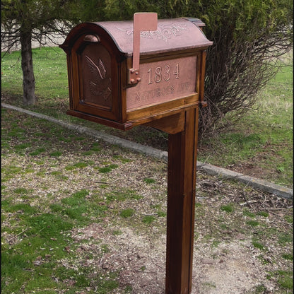 Post Mounted Copper Mailbox