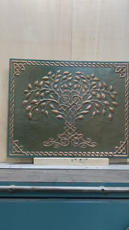 Tree of Life Copper Backsplash — Green Copper