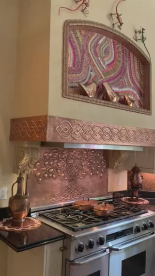 Tree of Life Copper Backsplash — Natural Copper