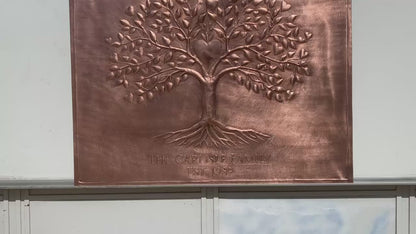 Heart Tree of Life Family Name Sign — Copper