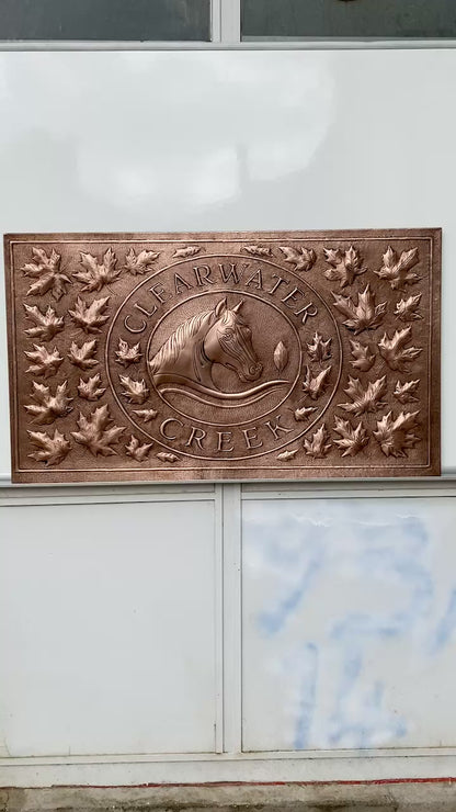Personalized Horse Logo Copper Sign