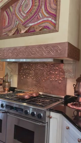 Copper Range Hood Panels — Handmade 3-Piece Decorative Cladding for Kitchens
