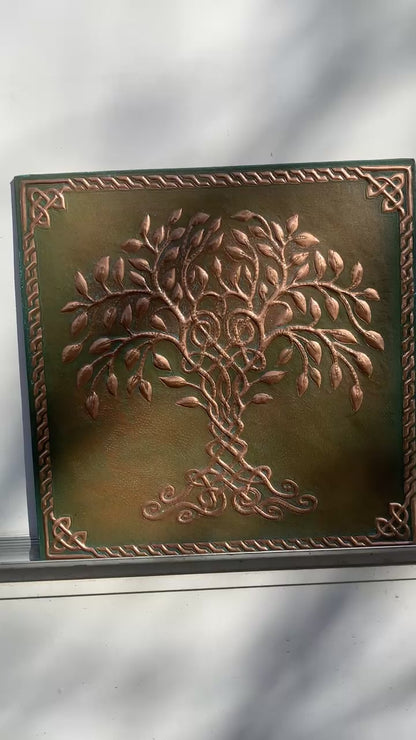 Tree of Life Copper Backsplash — Green Copper