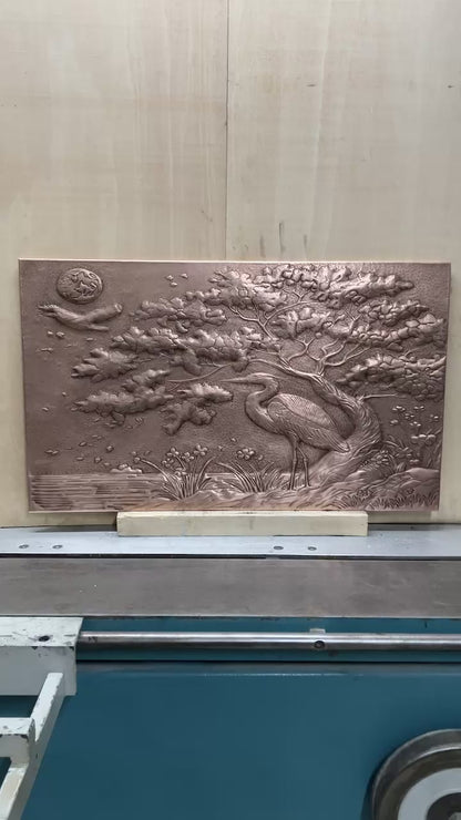 Heron in Nature Copper Backsplash