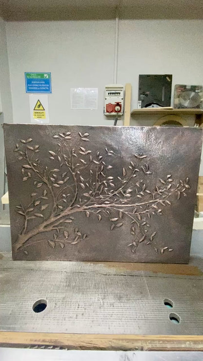 Rustic Brown Copper Tree Branches Backsplash