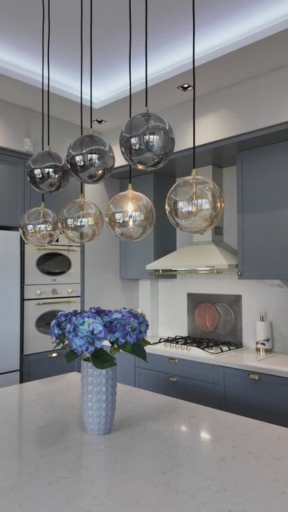 Eclipse Gray & Copper Kitchen Backsplash