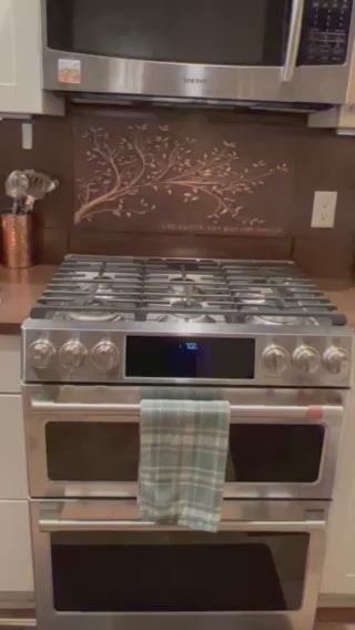 Rustic Brown Copper Tree Branches Backsplash