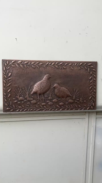 Two Quail Copper Kitchen Backsplash