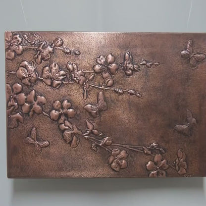 Dogwood Branches Copper Backsplash Tile
