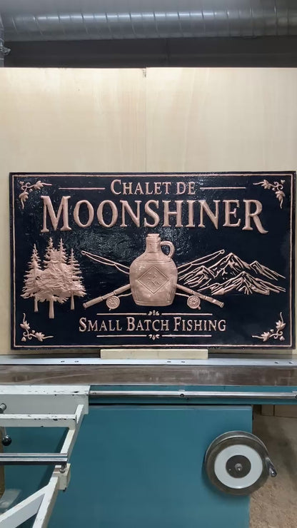 Custom Chalet Sign — Hand-Hammered Copper