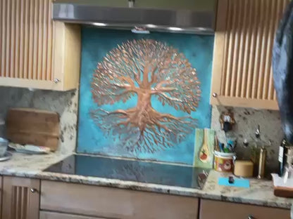 Rooted Tree of Life Copper Backsplash