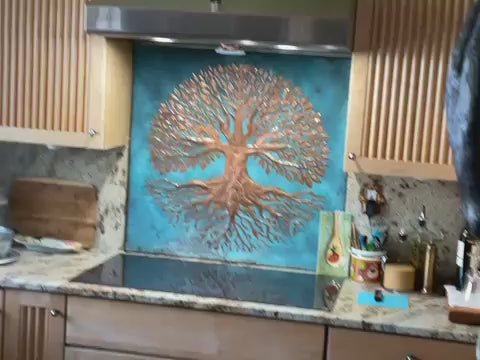 Rooted Tree of Life Copper Backsplash