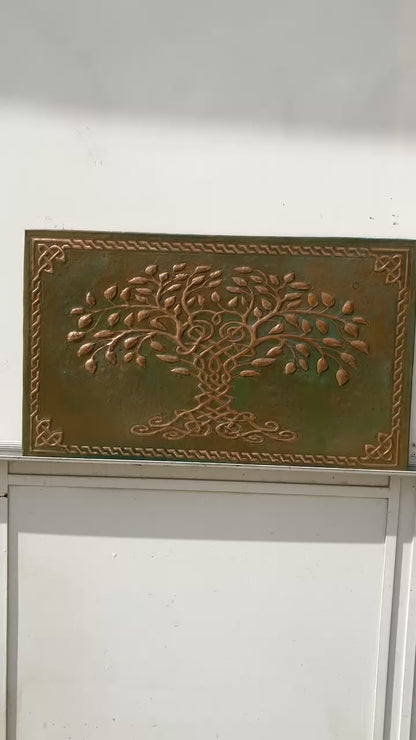 Tree of Life Copper Backsplash — Green Copper