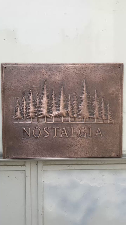 Copper House Name Sign — Pine Trees
