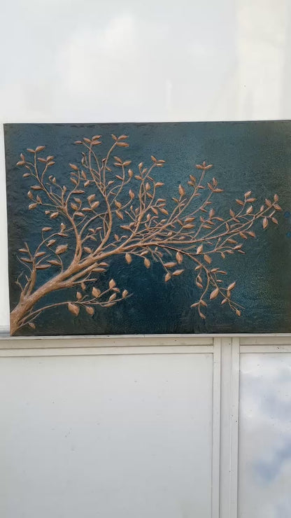 Tree Branches Copper Backsplash — Blue Copper