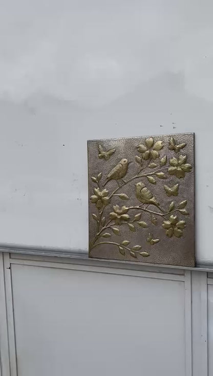 Birds & Blossoms Brass Backsplash