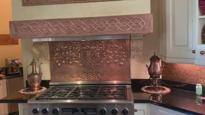 Copper Range Hood Panels — Handmade 3-Piece Decorative Cladding for Kitchens