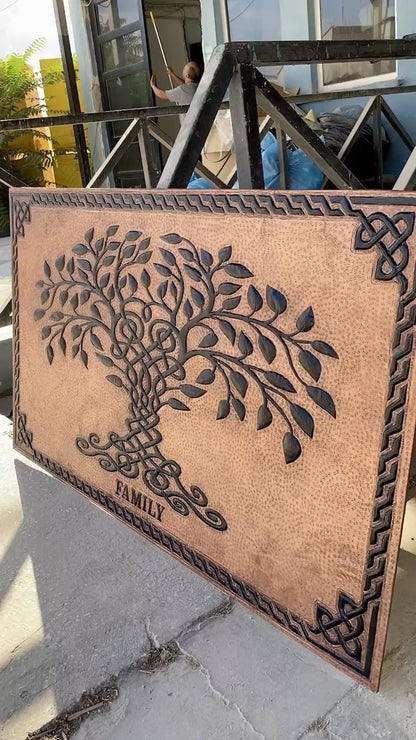 Copper & Black Tree of Life Backsplash
