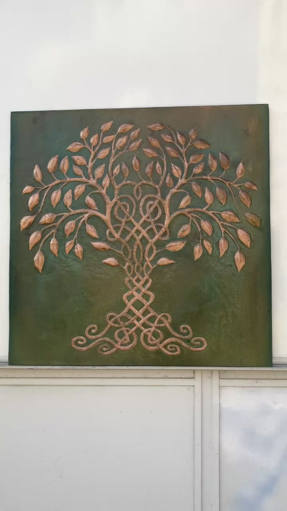 Celtic Tree of Life Copper Backsplash — Green Copper