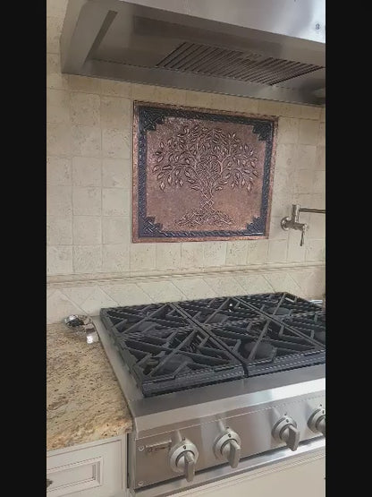 Brown Tree of Life Copper Backsplash