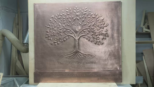 Heart Tree of Life Family Name Sign — Copper